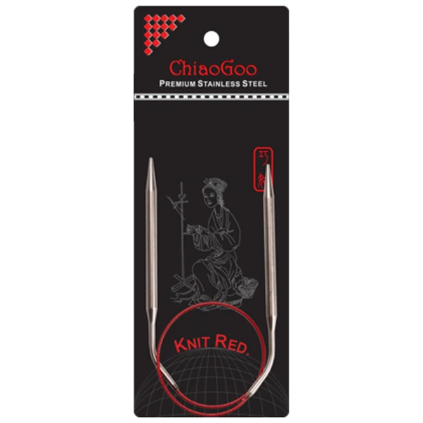 ChiaoGoo Circular Needles Knit Red Stainless Steel (23-100 cm) 40 cm