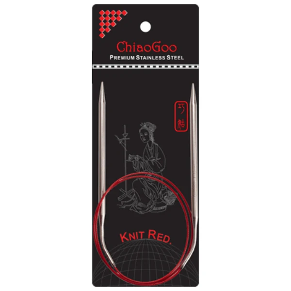 ChiaoGoo Circular Needles Knit Red Stainless Steel (23-100 cm) 80 cm