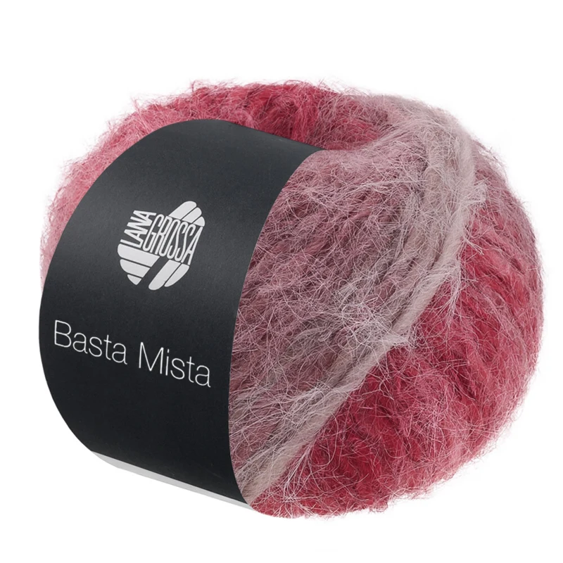 Lana Grossa Basta Mista 119 Burgundy/wine red/grey red/taupe/grey beige
