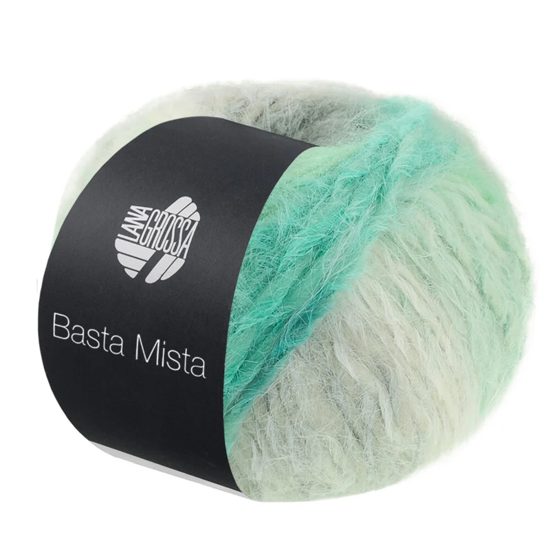Lana Grossa Basta Mista 121 Light grey/grey/white/jade/turquoise/petrol