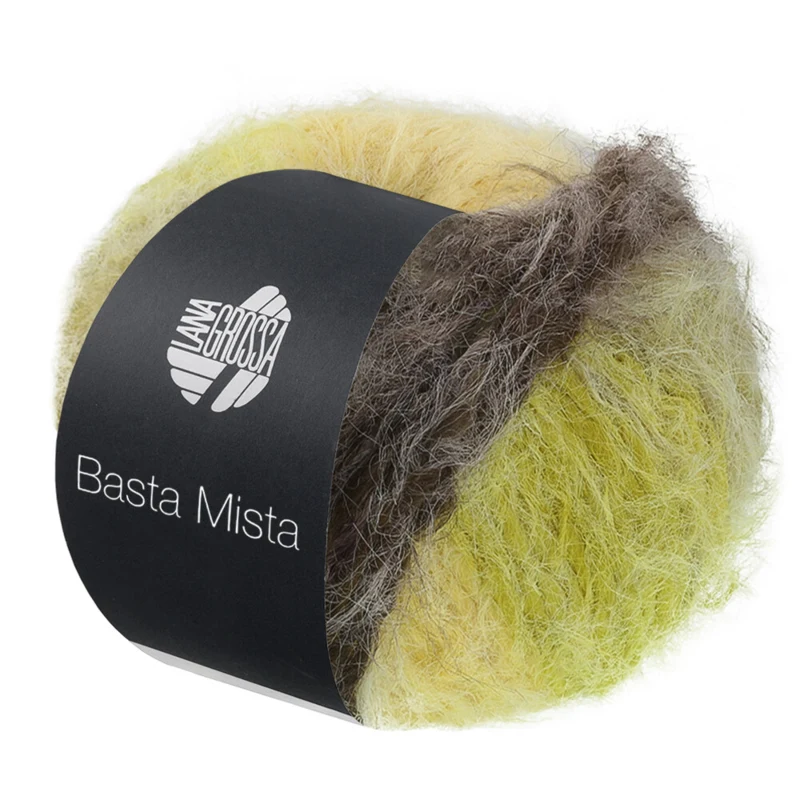Lana Grossa Basta Mista 117 Grey brown/taupe/yellow/light yellow/light olive green