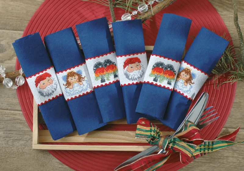 Embroidery Kit Napkin Rings Ø 6 cm / Ø 2 in dia.