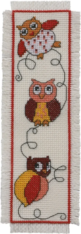 Embroidery Kit Bookmark Owl 7 x 22 cm / 2.76 x 8.66 in