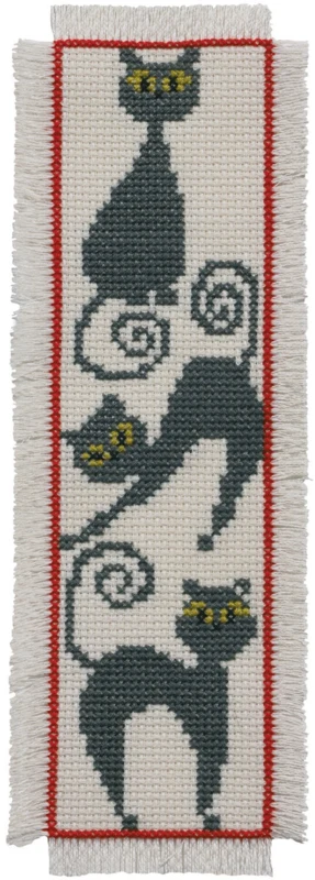 Embroidery Kit Bookmark Cat 7 x 22 cm / 2.76 x 8.66 in