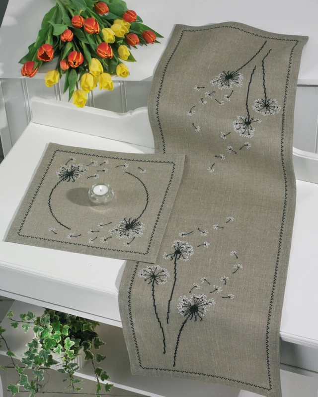 Embroidery Kit Dandelion 36 x 36 cm / 14.17 x 14.17 in