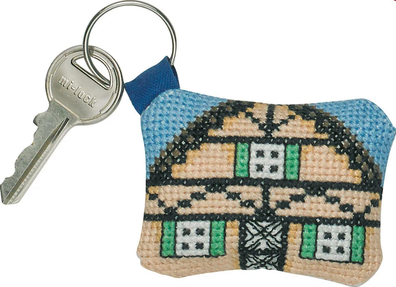 Embroidery Kit Yellow House 7 x 5 cm / 2.76 x 1.97 in