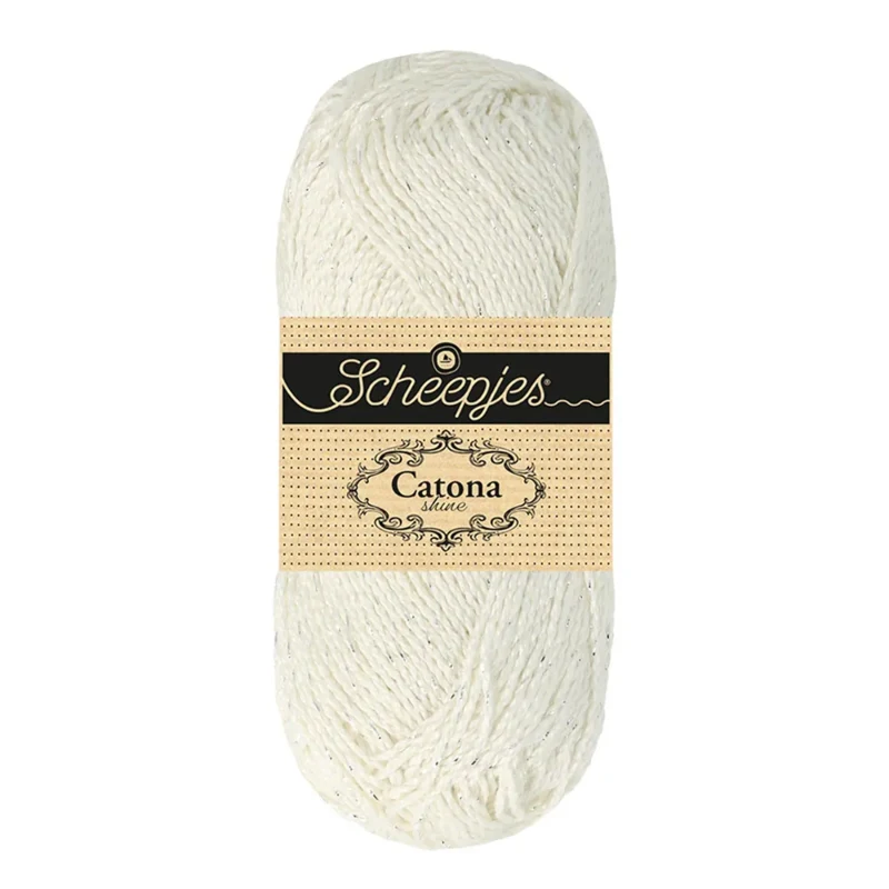 Scheepjes Catona Shine 105-S Bridal White - Silver
