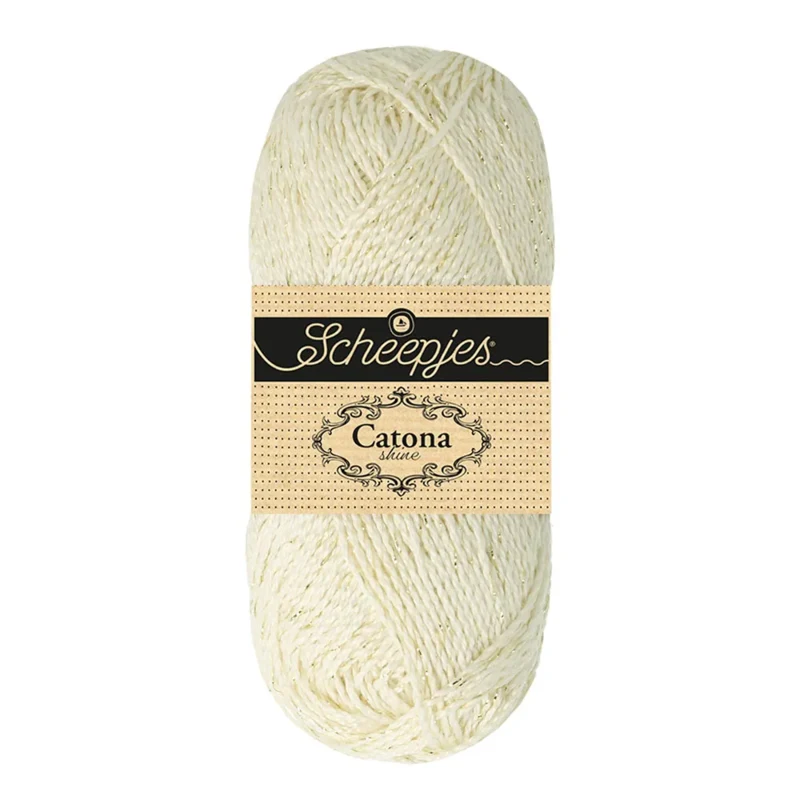 Scheepjes Catona Shine 105-G Bridal White - Gold