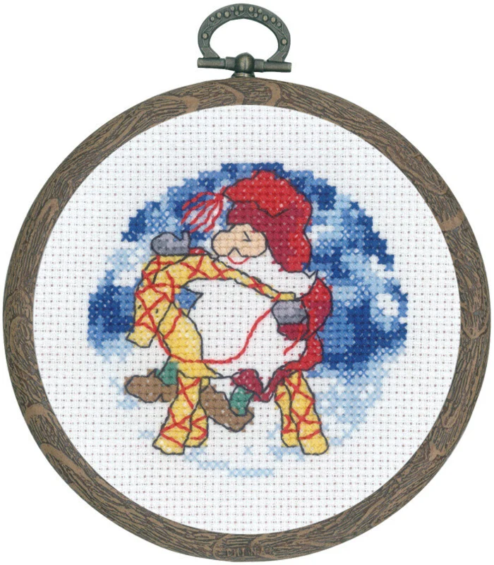 Embroidery Kit Santa Claus with Pants M 5957/60 10 Ø cm / 3.94 in dia.