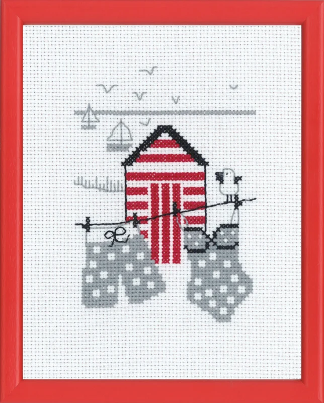 Embroidery Kit Red Bath House R5741 18 x 14 cm / 7 x 6 in