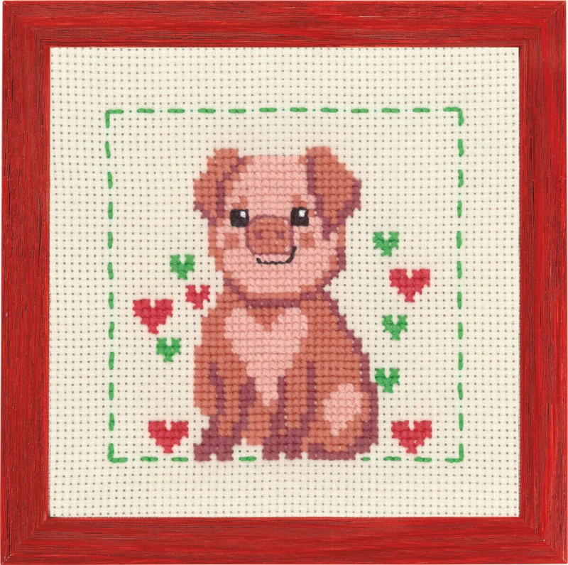 Embroidery Kit MFK Pig R/5387 19 x 19 cm / 7 x 7 in