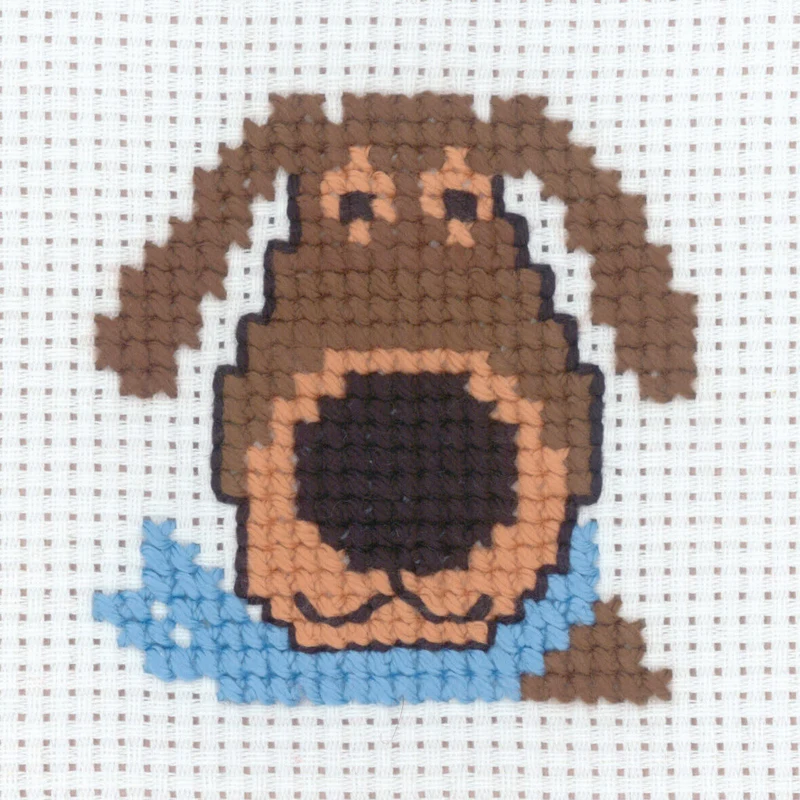 Embroidery Kit Dog 8 x 8 cm / 3.15 x 3.15 in