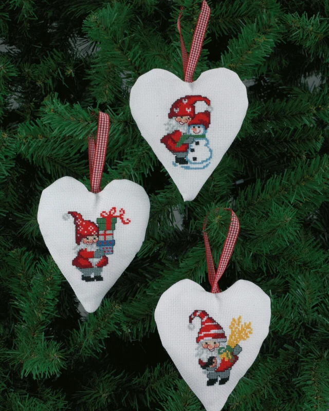 Embroidery Kit Santa & Snowman 11 x 13 cm / 4 x 5 in 3 pcs