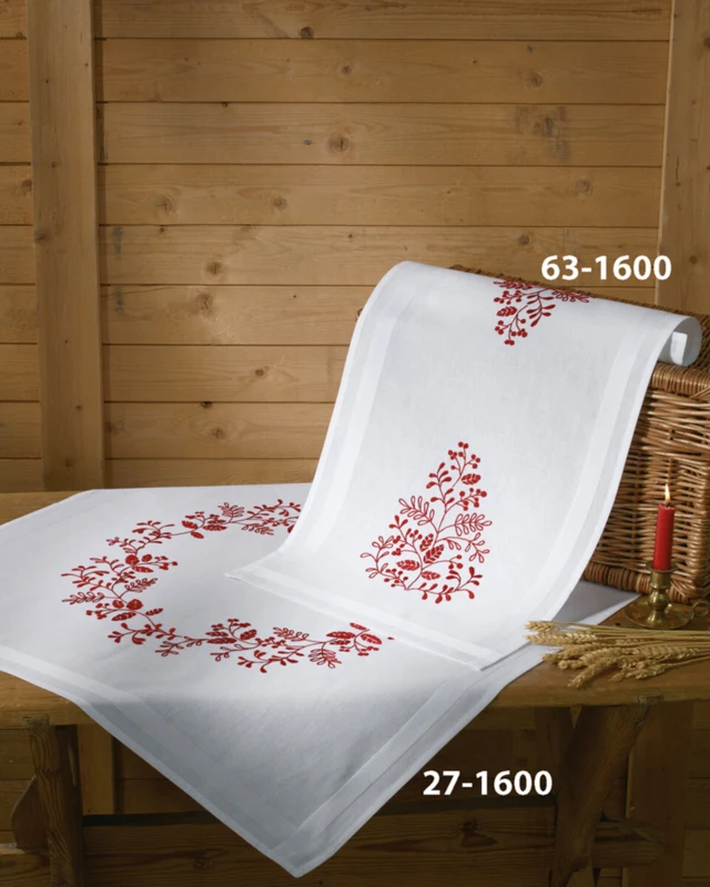 Embroidery Kit Christmas in Red 80 x 80 cm / 31.5 x 31.5 in