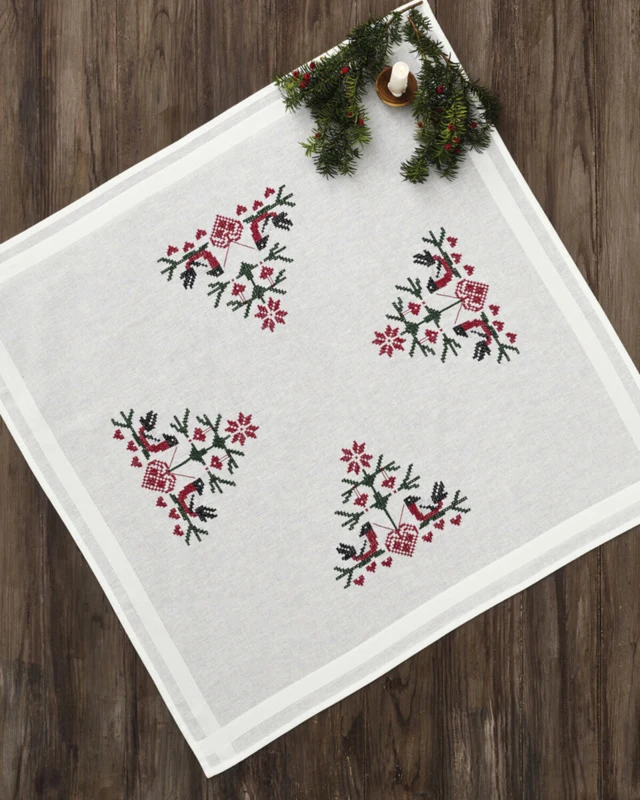 Embroidery Kit Birds with Hearts XXX 80 x 80 cm / 31.50 x 31.50 in