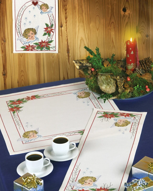 Embroidery Kit Christmas Angel 57 x 57 cm / 22.44 x 22.44 in