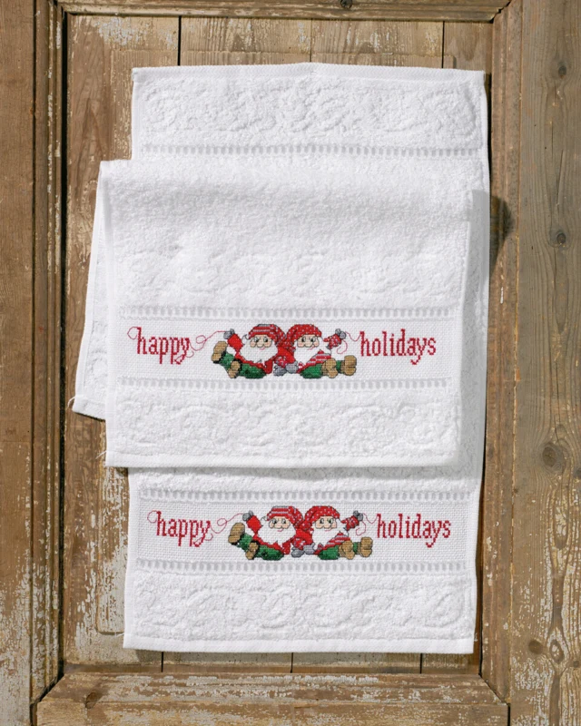 Embroidery Kit Happy Holiday 2 pcs 30 x 50 cm / 11.81 x 19.69 in