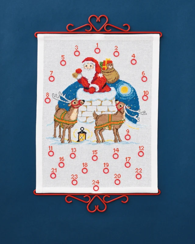 Embroidery Kit Santa Claus in Chimney 32 x 42 cm / 12.6 x 16.54 in B5125/32