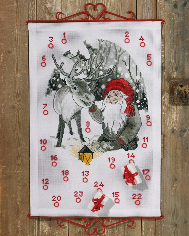 Embroidery Kit Elf & reindeer B5125/40 40 x 60 cm / 16 x 24 in