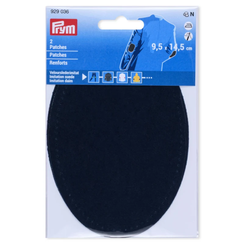 Prym Faux Suede Elbow Patches, 9.5x14.5 cm Navy