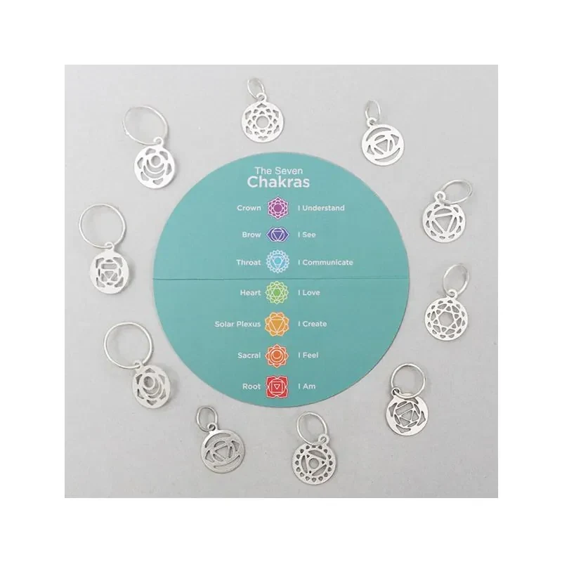 KnitPro Chakra Stitch Markers, Silver