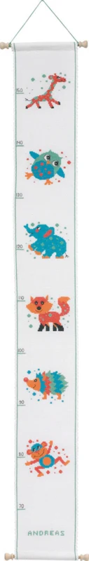 Embroidery Kit Measuring Tape with Animals 12 x 97 cm / 4.72 x 38.19 in