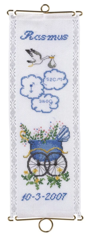Embroidery Kit Christening Rasmus 12 x 35 cm / 4.72 x 13.78 in m/5188/12