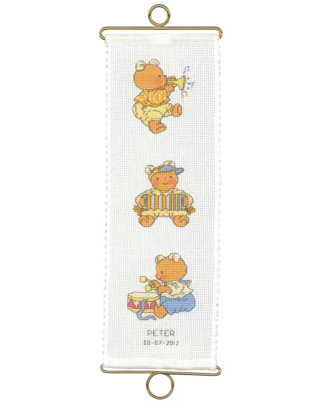 Embroidery Kit Happy Friends 10 x 30 cm / 3.94 x 11.81 in m/5188/10