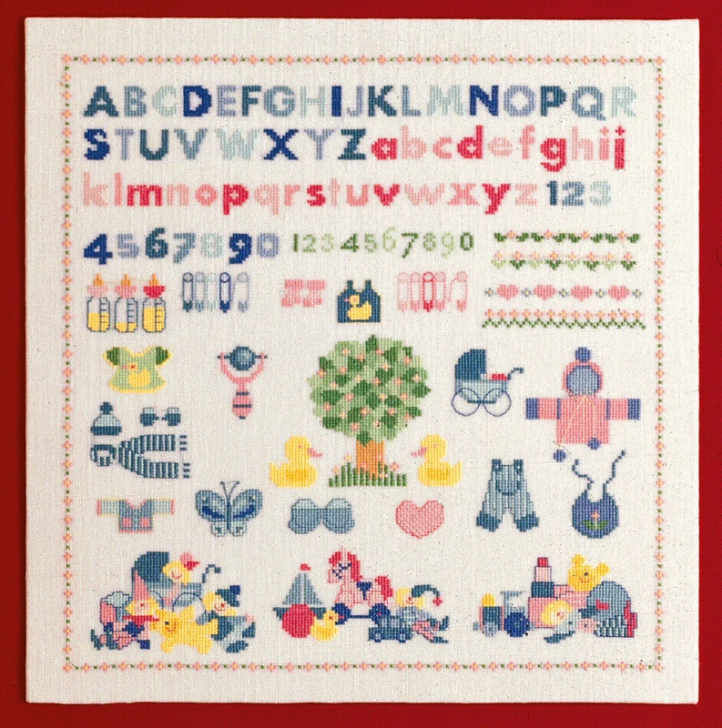 Embroidery Kit Baby Birth Keepsake 39 x 39 cm / 15.35 x 15.35 in