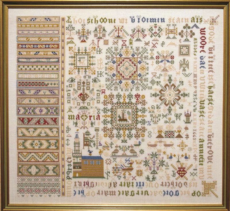Embroidery Kit Antique Sampler 61 x 57 cm / 24.02 x 22.44 in