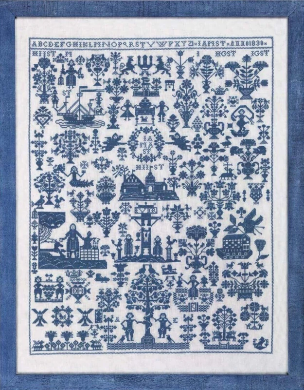 Embroidery Kit Name Plate, Blue 59 x 45 cm / 23.23 x 17.72 in