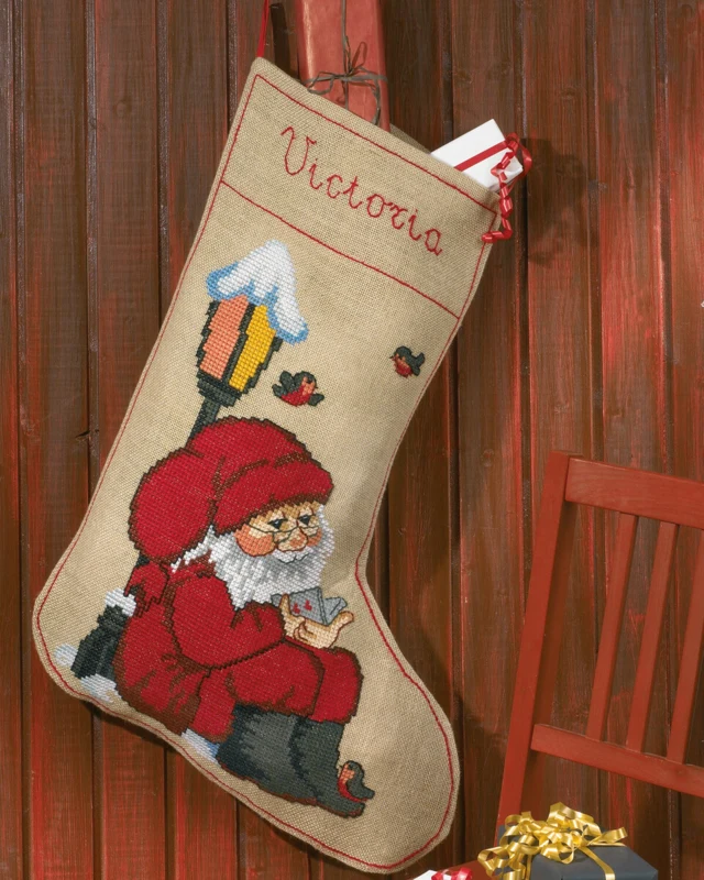 Embroidery Kit Elf under the Lantern 57 x 81 cm / 22.44 x 31.89 in