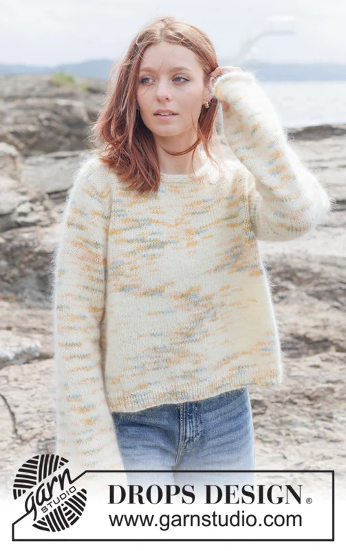 264-27 Painted Coastline Sweater by DROPS Design