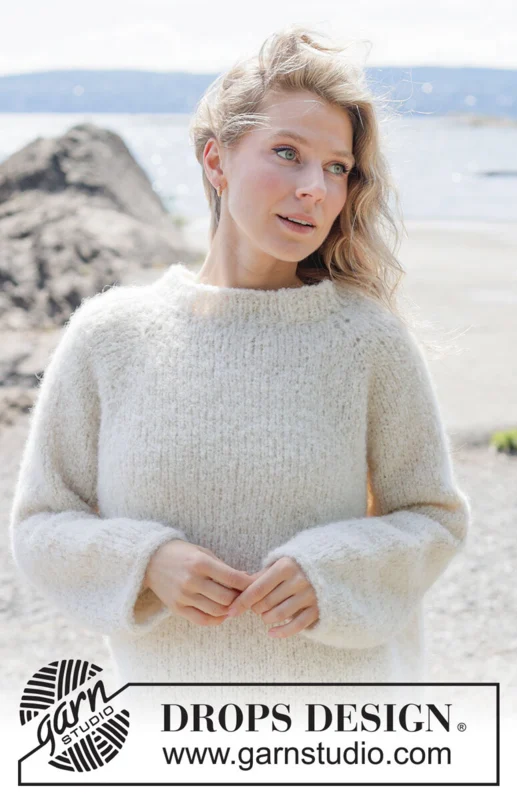 264-23 Frost Bloom Sweater by DROPS Design