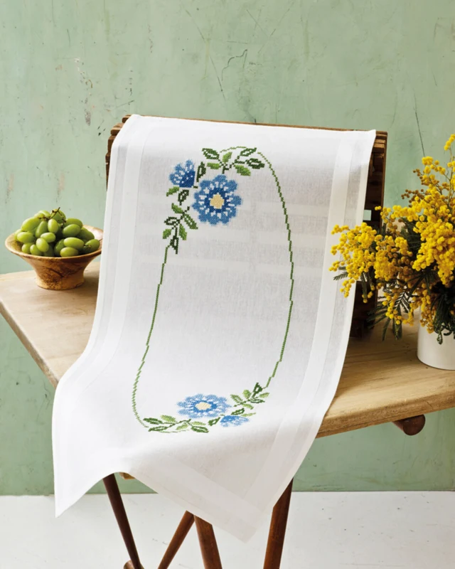 Embroidery Kit Flowers in Cross Stitch 40 x 80 cm / 15.75 x 31.50 in