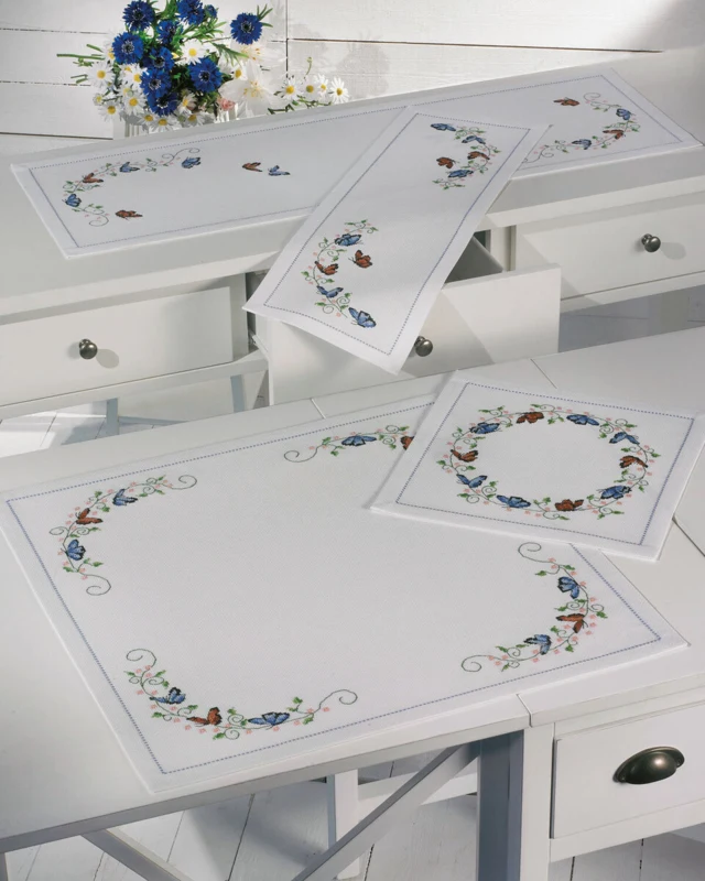 Embroidery Kit Butterflies 23 x 67 cm / 9 x 26 in