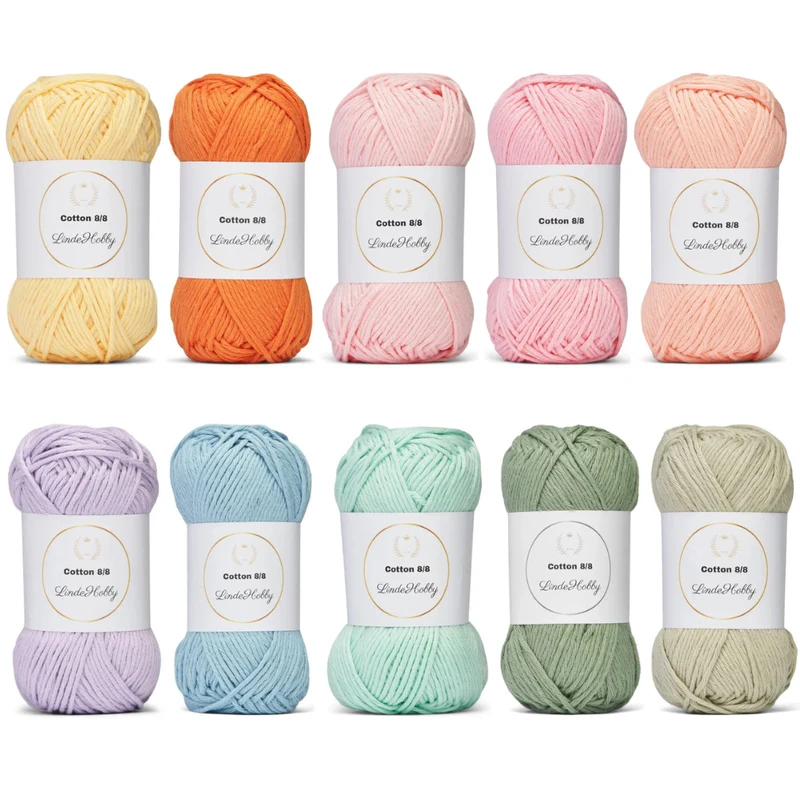 LindeHobby Cotton 8/8 - Soft Pastel Dream, 10 balls