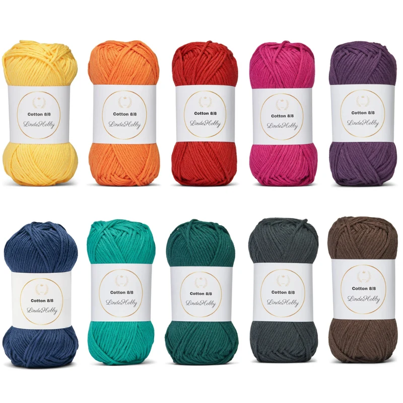 LindeHobby Cotton 8/8 – Autumn Glow, 10 balls