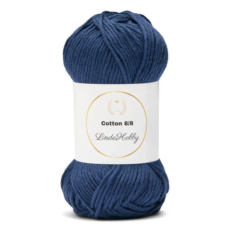 LindeHobby Cotton 8/8 – Autumn Glow, 10 balls 008 Blu Bimbo