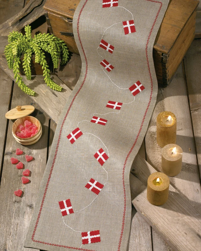Embroidery Kit Birthday Table Runner 33 x 119 cm / 12.99 x 46.85 in