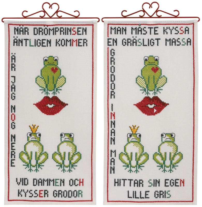 Embroidery Kit Small Frogs B5125/28 28 x 54 cm / 11.02 x 21.26 in