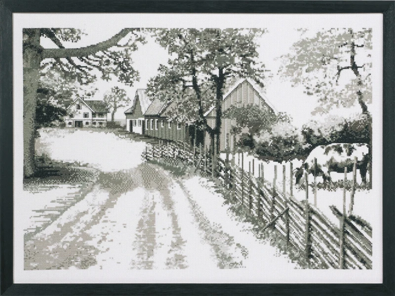 Embroidery Kit Graphic Farm 42 x 58 cm / 16.54 x 22.83 in