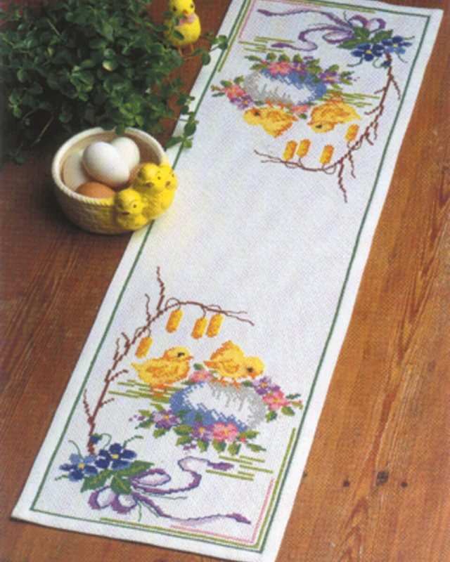 Embroidery Kit Chickens on Egg 27cm / 10.63in x 92cm / 36.22in