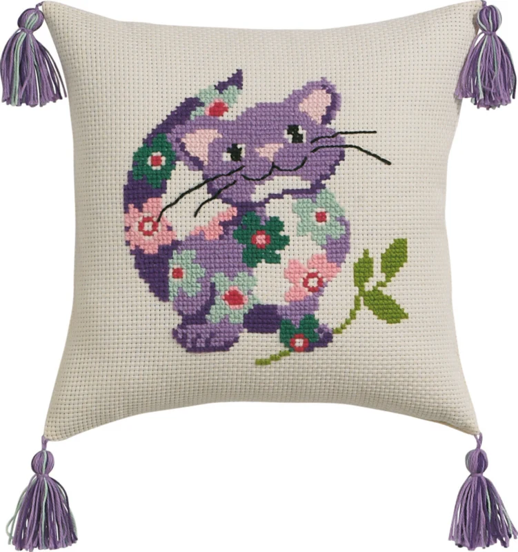 Embroidery Kit Cat 30 x 30 cm