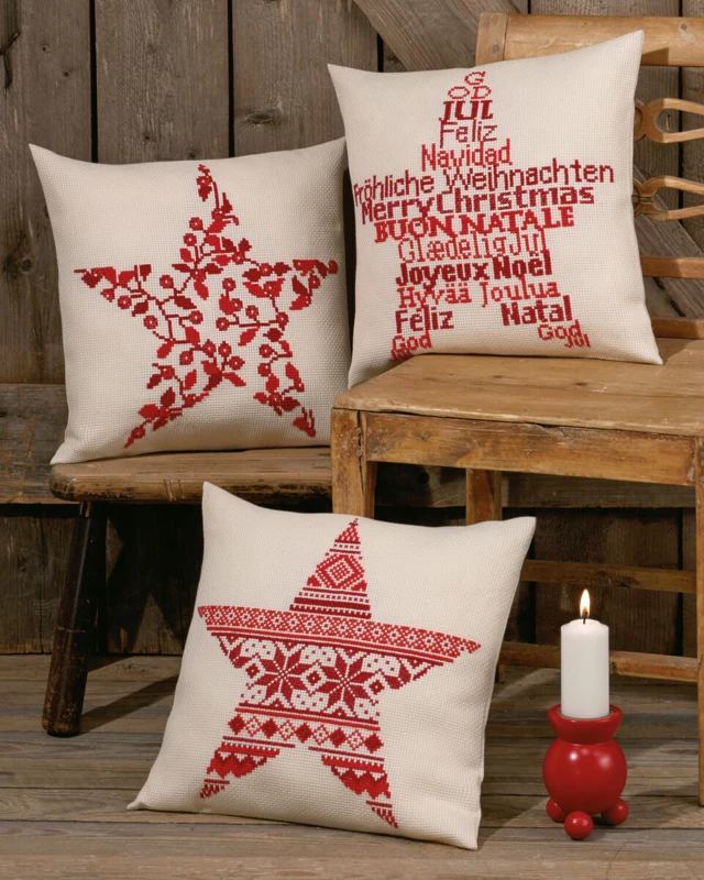 Embroidery Kit Christmas Star Christmas 40x40 cm / 15.75x15.75 in