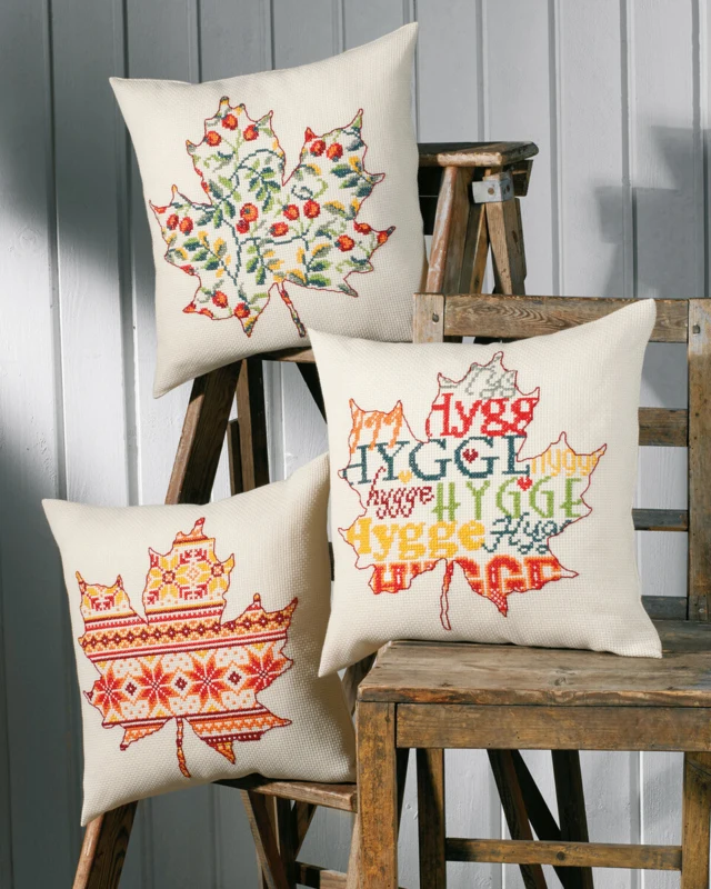 Embroidery Kit Leaf with Pattern 40x40 cm / 15.75x15.75 in