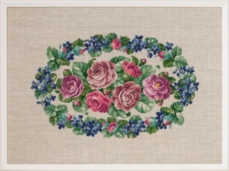 Embroidery Kit Roses 60 x 44 cm / 23.62 x 17.32 in