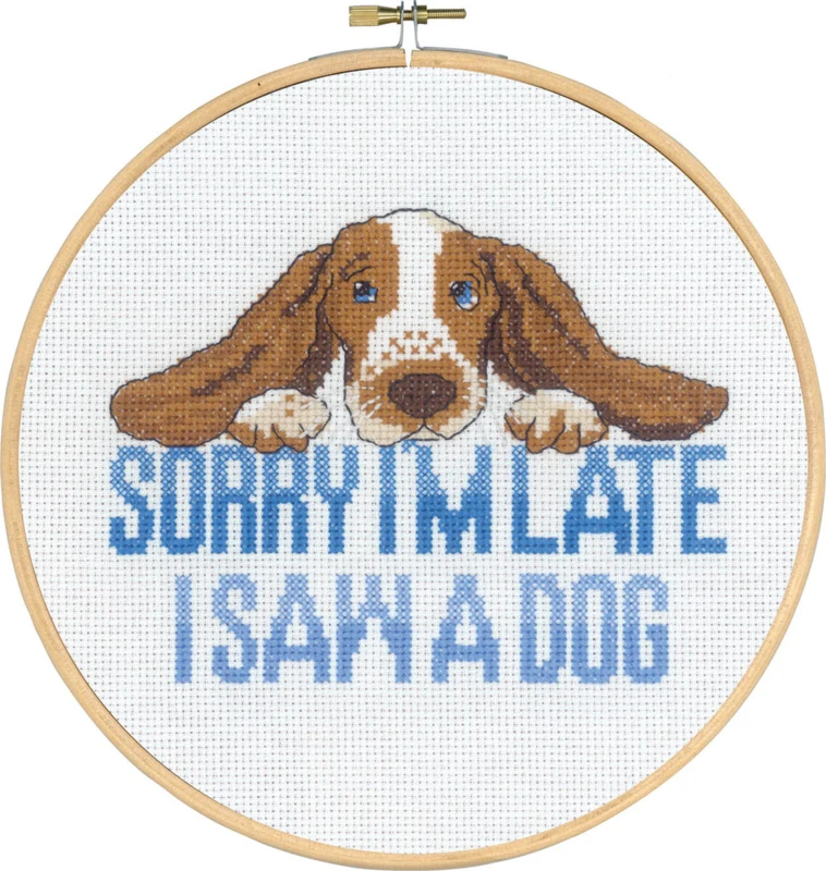 Embroidery Kit Sorry I'm late F5810/20 20 Ø cm / 7.87 dia. in
