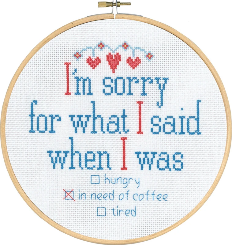 Embroidery Kit I'm sorry M5810/22 20 Ø cm / 7.87 Ø in dia.