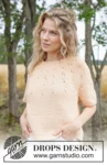 268-22 Peach Whisper Top by DROPS Design